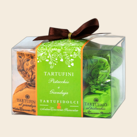 Tartufini Gianduja & Pistacchio Mix Box von Antica Torroneria Piemontese, freigestellt