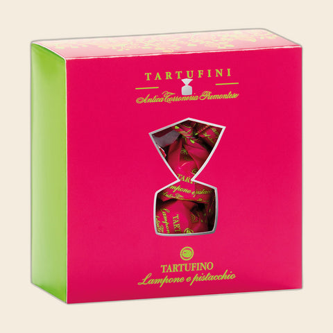 Tartufini Raspb & Pistacchio Spring Box von Antica Torroneria Piemontese, freigestellt