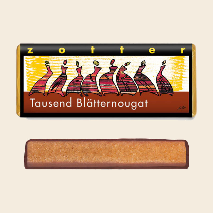 Tausend Blätternougat – handgeschöpfte Schokolade von Zotter