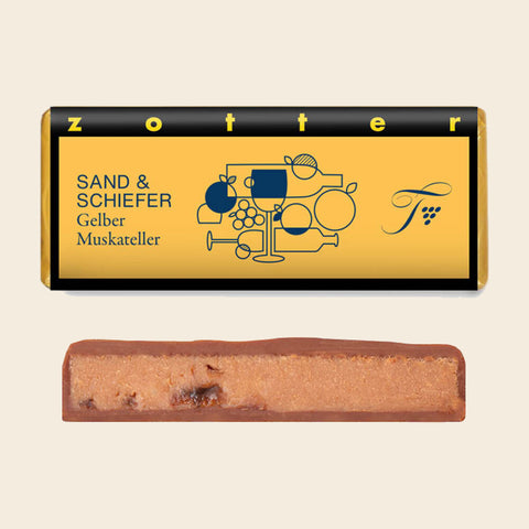 Tement Gelber Muskateller - Sand & Schiefer – handgeschöpfte Schokolade von Zotter