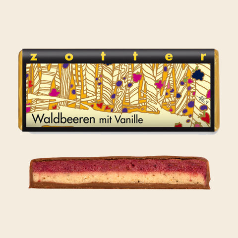 Waldbeeren mit Vanille – handgeschöpfte Schokolade von Zotter