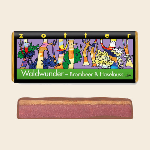 Waldwunder - Brombeer & Haselnuss – handgeschöpfte Schokolade von Zotter
