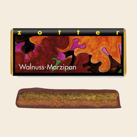 Walnuss-Marzipan – handgeschöpfte Schokolade von Zotter