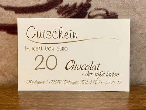 Chocolat vor Ort Geschenkgutschein Chocolat-Tuebingen